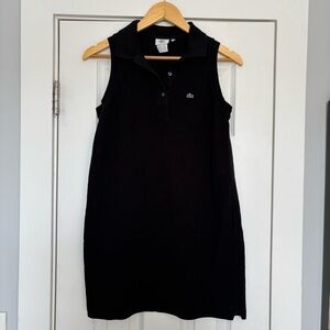 Lacoste Classic Black Cotton Pique Polo Dress Gator Logo M 8
